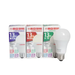 【東亞照明】20入組 LED燈泡 13W 白光 黃光 自然光 全電壓 E27 球泡燈