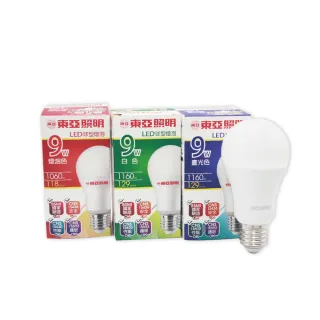 【東亞照明】12入組 LED燈泡 9W 白光 黃光 自然光 全電壓 E27 球泡燈