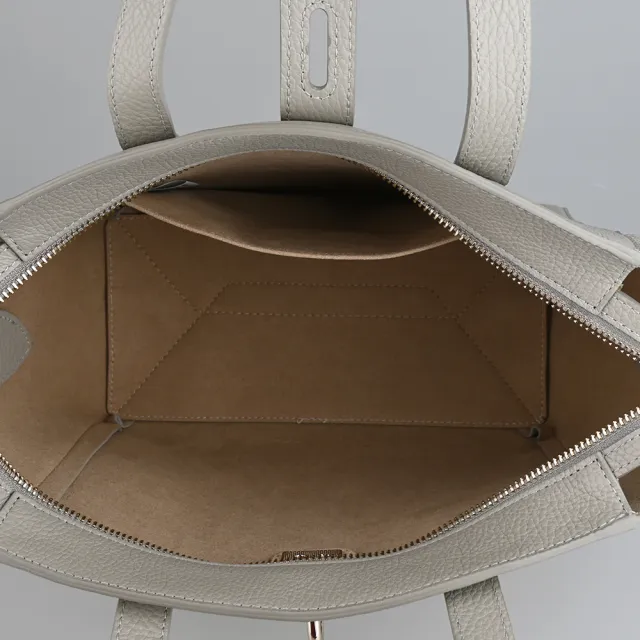 【FURLA 芙拉】NET經典燙金標誌全皮肩背包(S/大象灰)