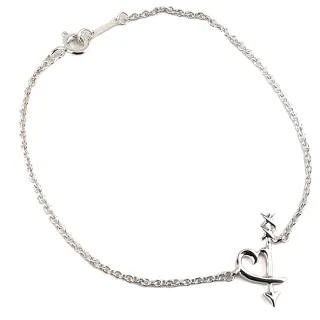 【Tiffany&Co. 蒂芙尼】台灣現貨-925純銀-Loving Heart 愛心神箭墜飾手鍊