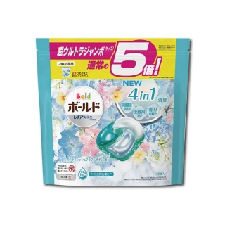 【日本P&G】4D炭酸機能活性去污強洗淨洗衣凝膠球-白葉花香水藍袋60顆/袋(洗衣機槽洗衣精膠囊球平輸品)