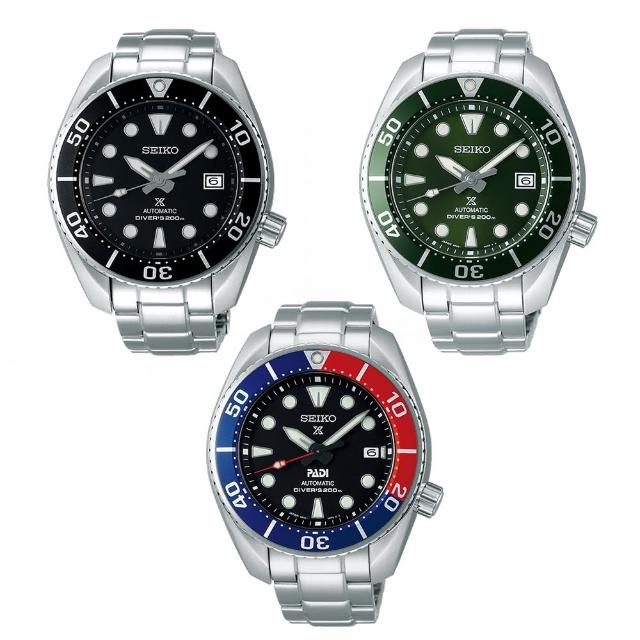 【SEIKO 精工】Prospex SUMO 相撲錶水鬼鋼帶機械錶款45mm(三款可選/黑/綠/可樂6R35-00A0)父親節 禮物 推薦