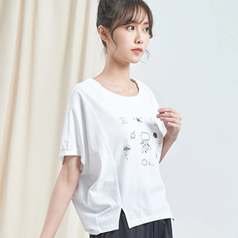 【Hana Mokuba】花木馬日系女裝純棉圓領T恤(上衣)
