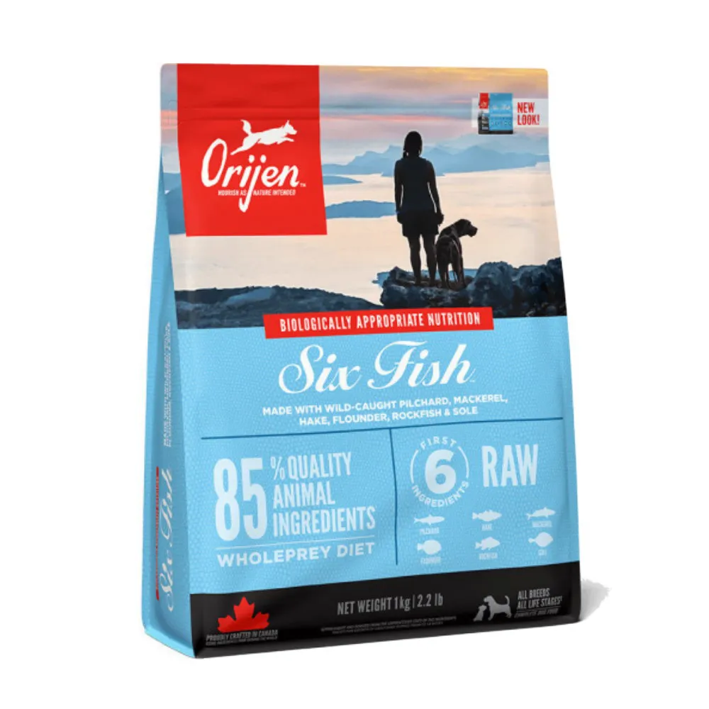 【Orijen】歐睿健-六種鮮魚犬1kg/2.2lb 無榖配方（全齡無榖鮮肉犬糧）(狗糧、狗飼料、犬糧)