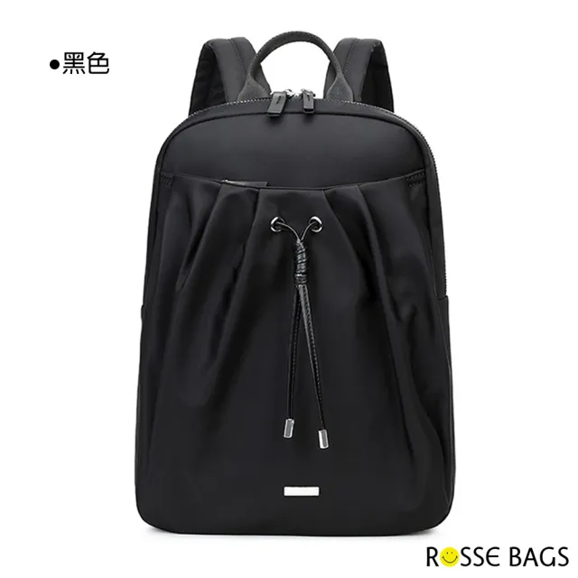 【Rosse Bags】休閒旅行褶皺牛津布雙肩後背包(現+預  淺紫色 / 灰色 / 黑色)