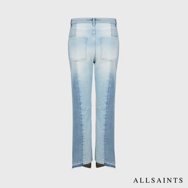 【ALLSAINTS】KIM 不對稱彈力雙色高腰修身牛仔褲 WE477U(修身版型)