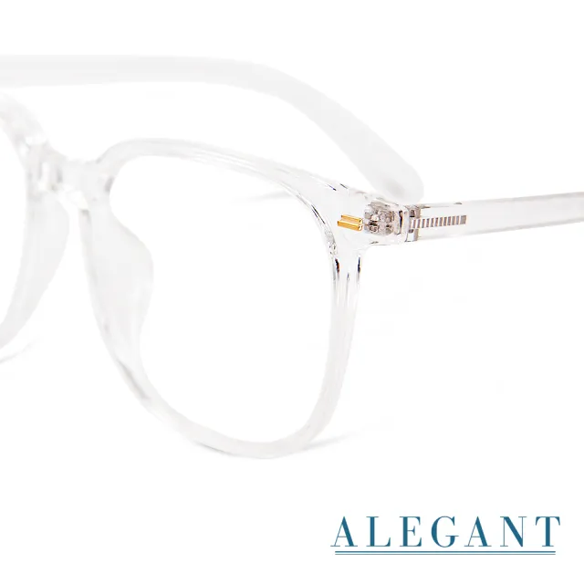 【ALEGANT】輕感舒適質感TR90輕量空輕透方框UV400濾藍光眼鏡(星原的交織獨白/透明方框抗藍光眼鏡)