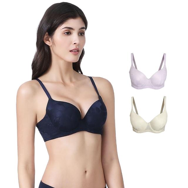 【pierre cardin 皮爾卡登女性內衣】3件組 CD罩 雅致蕾絲美型全罩包覆內衣(隨機配色)