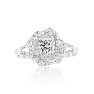 【AURORA 歐羅拉】GIA 30分F color八心八箭天然真鑽 PT950 鉑金台 鑽戒 花妍
