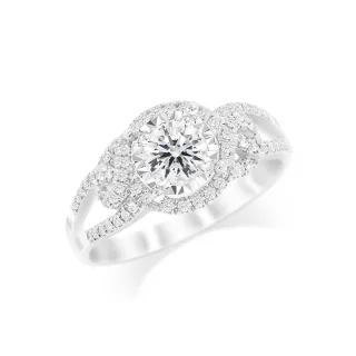 【AURORA 歐羅拉】GIA 50分F color八心八箭天然真鑽 PT950 鉑金台 鑽戒 名媛