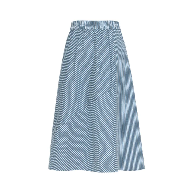 【OUWEY 歐薇】仲夏斜條紋設計高含棉圍裹裙3222062236(藍)