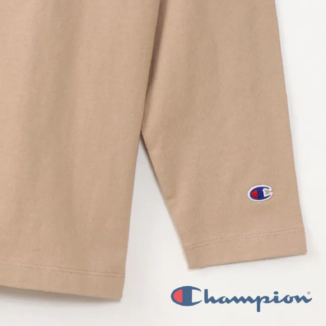 【Champion】官方直營-Campus 背面配色Logo長袖Tee-男(卡其色)