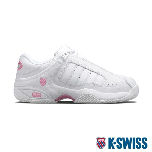 【K-SWISS】經典網球鞋 Defier RS-女-白/粉紅(91033-955)