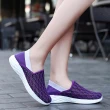 【SPRING】兩穿休閒鞋/兩穿法時尚飛織透氣舒適機能防滑休閒鞋(紫)