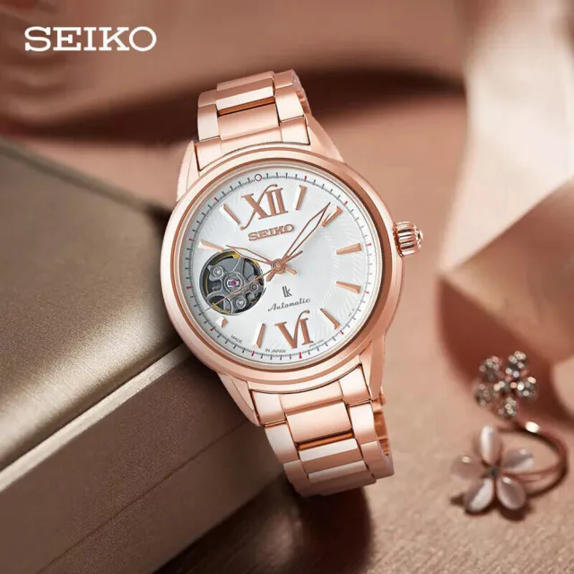 【SEIKO 精工】LUKIA佛羅倫斯女士機械鋼帶女錶33.9mm(機械錶 多款可選)