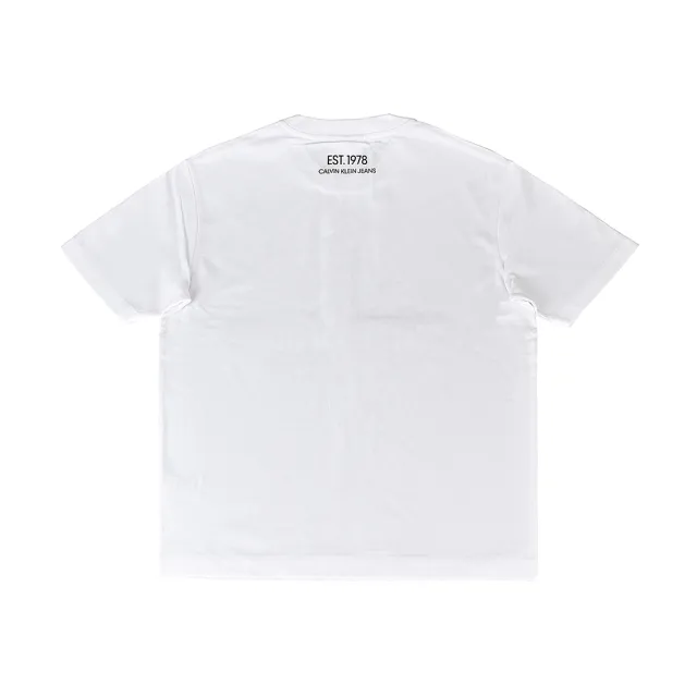 【CALVIN KLEIN】CK Calvin Klein黑字飾月球印花LOGO短T(男裝/白)