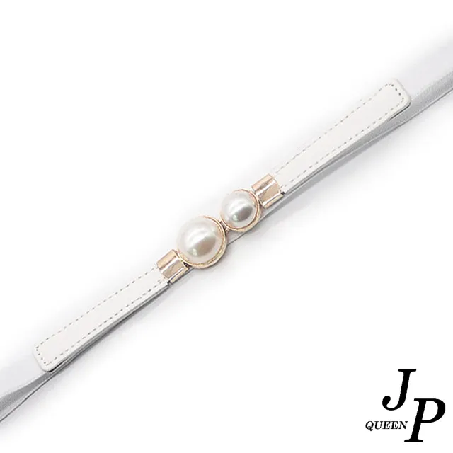 【Jpqueen】高雅珍珠彈性鬆緊修身腰帶腰封(3色可選)