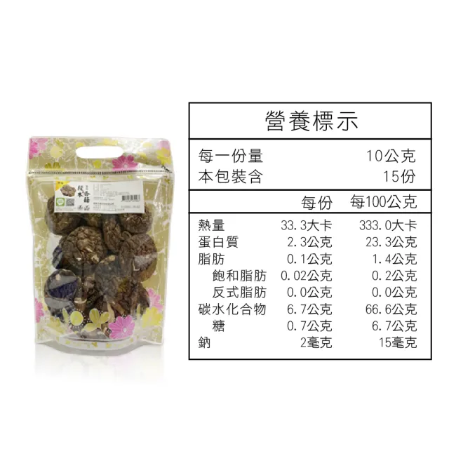 【瑞康生醫】台灣特級段木香菇150g/入-共2入(段木香菇 香菇)