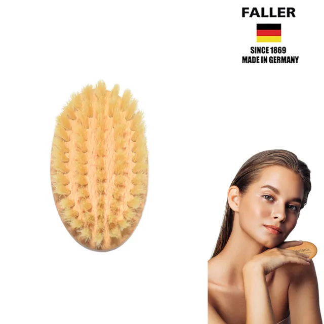 【FALLER 芙樂】德國製山羊毛溫和毛孔深層潔顏刷面膜刷洗臉刷(厚刷/沐浴按摩美容潔顏/10週年慶)