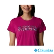 【Columbia 哥倫比亞 官方旗艦】女款- Omni-Shade UPF50酷涼快排LOGO短袖上衣-紫紅(UAR34550PD / 2022年春