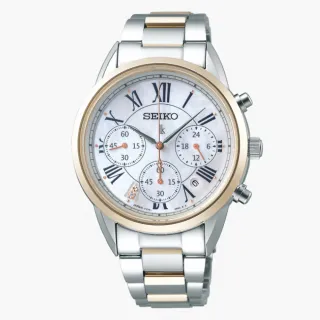 【SEIKO 精工】Lukia系列 珍珠母貝面 太陽能 計時腕錶 禮物 送禮 推薦(SSC820J1/V175-0EX0GS)