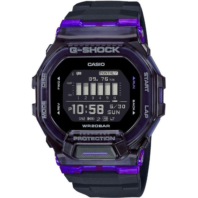 【CASIO 卡西歐】G-SHOCK 活力亮彩藍牙連線計步多功能運動錶 送禮 禮物(GBD-200SM-1A6/速)