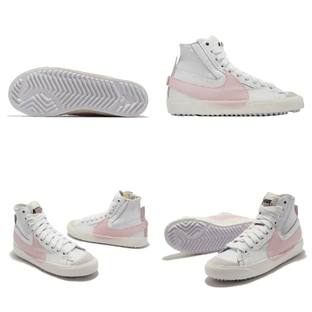【NIKE 耐吉】休閒鞋 Wmns Blazer Mid 77 Jumbo 女鞋 白 粉紅 高筒 大勾 板鞋(DQ1471-101)