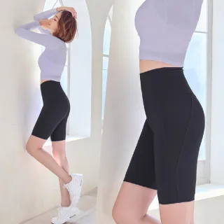【STL】yoga Legging ChangeUp4 韓國瑜伽『無尷尬線』CASTEL 提臀 塑腹 4分 緊身 短褲(黑色Black)