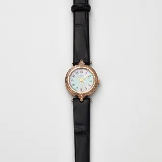 【agete】圓形真皮腕錶