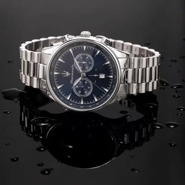 【MASERATI 瑪莎拉蒂】經典黑面計時腕錶實體門市同步服務  手錶(R8873646004)