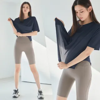 【STL】yoga Legging ChangeUp4 韓國瑜伽『無尷尬線』CASTEL 提臀 塑腹 4分 緊身 短褲(拿鐵咖啡Hazelnuts)