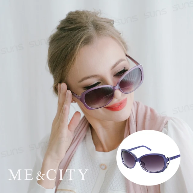 【ME&CITY】甜美心型鎖鍊太陽眼鏡 品牌墨鏡 抗UV400(ME1224 F07)