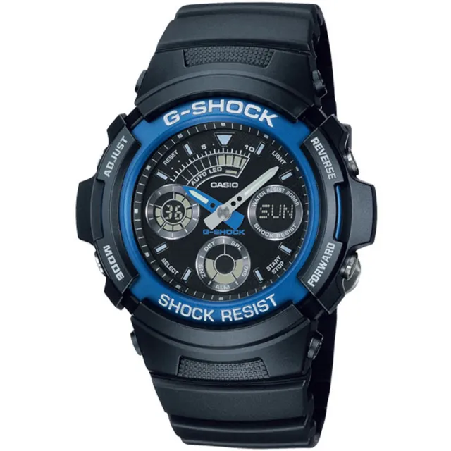 【CASIO 卡西歐】G-SHOCK 極速運動雙顯手錶   禮物(AW-591-2A/速)