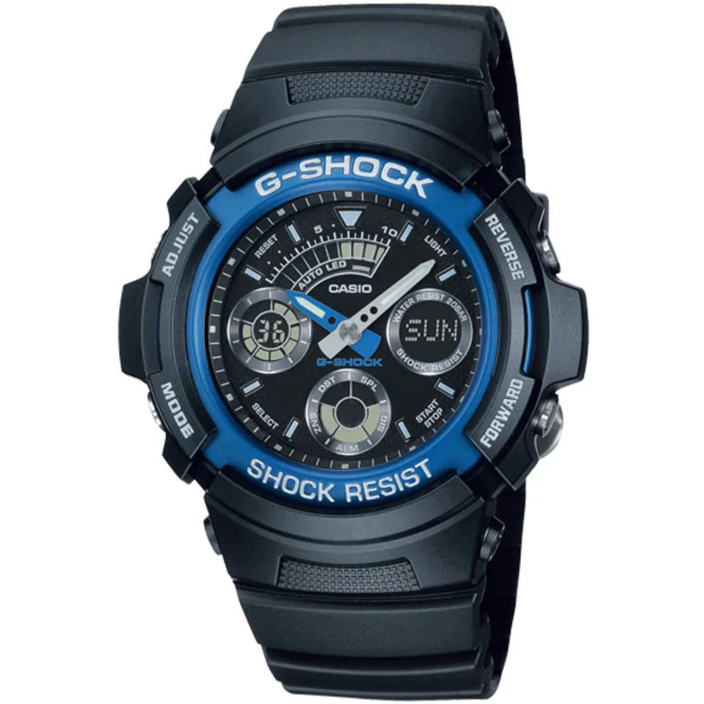 【CASIO 卡西歐】G-SHOCK 極速運動雙顯手錶 禮物 開學(AW-591-2A/速)