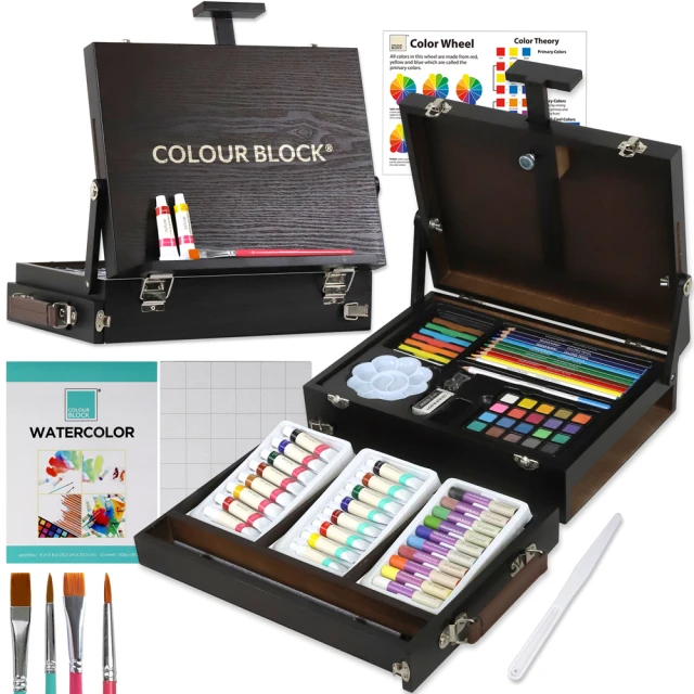 【COLOUR BLOCK】畫架型多媒材木盒組 收納畫具二合一 開學季優惠「8/21-9/11」(畢業時刻的最佳紀念)