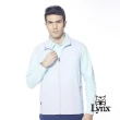 【Lynx Golf】男款造型配色織帶設計LOGO緹織網布剪接拉鍊口袋無袖背心(灰色)