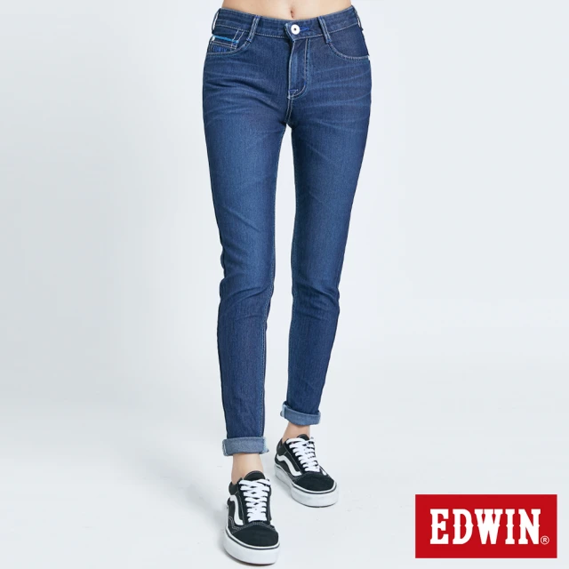 【EDWIN】女裝 JERSEYS 迦績EJ6超彈錐形牛仔褲(石洗綠)
