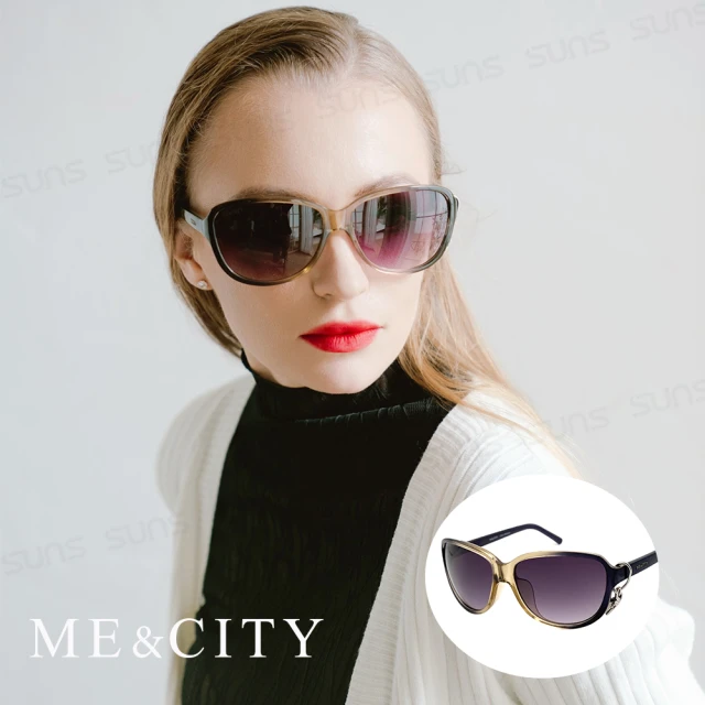 【ME&CITY】甜美心型鑲鑽太陽眼鏡 精緻時尚款 品牌眼鏡 抗UV400(ME120064 C102)