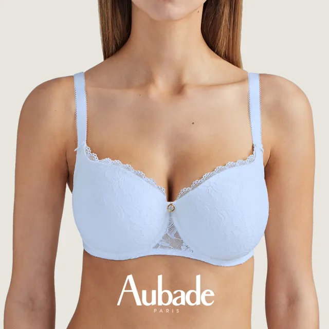 【Aubade】玫瑰物語無痕有襯內衣 性感內衣 法國進口 女內衣(HK-天空藍)