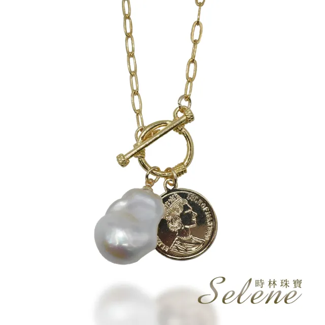 【Selene】巴洛克設計款珍珠墜鍊(總長約50cm)