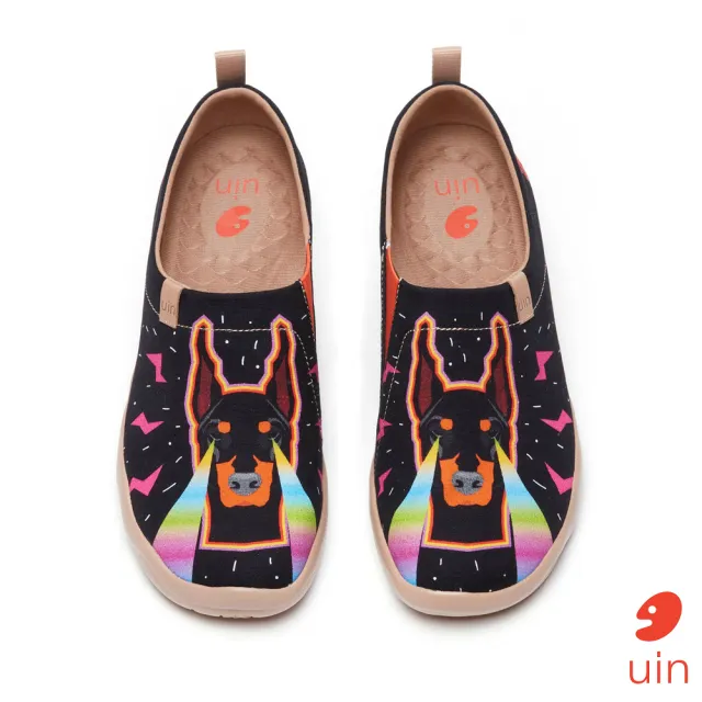 【uin】西班牙原創設計 男鞋 鐳射犬彩繪休閒鞋M1010031(彩繪)