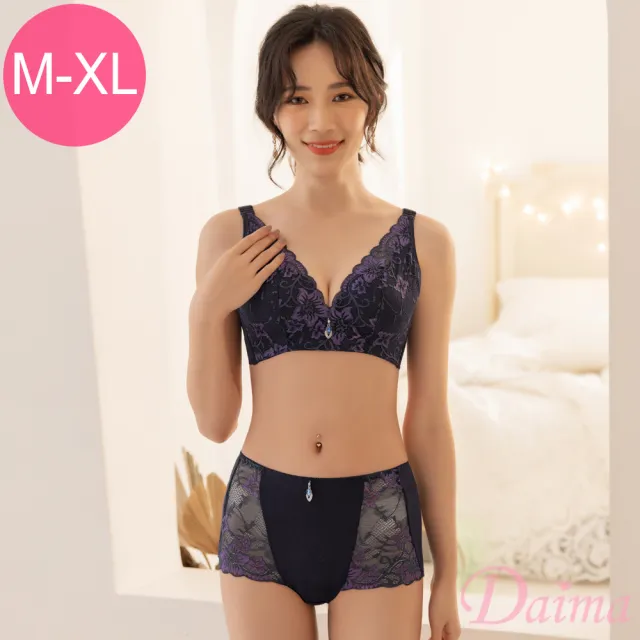 【Daima 黛瑪】超值套組-無鋼圈內衣B-E/登峰造波無縫機能內衣/大罩杯/蕾絲/集中提托包覆(紫色)