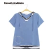 【Kinloch Anderson】條紋連帽假兩件上衣  金安德森女裝(藍)
