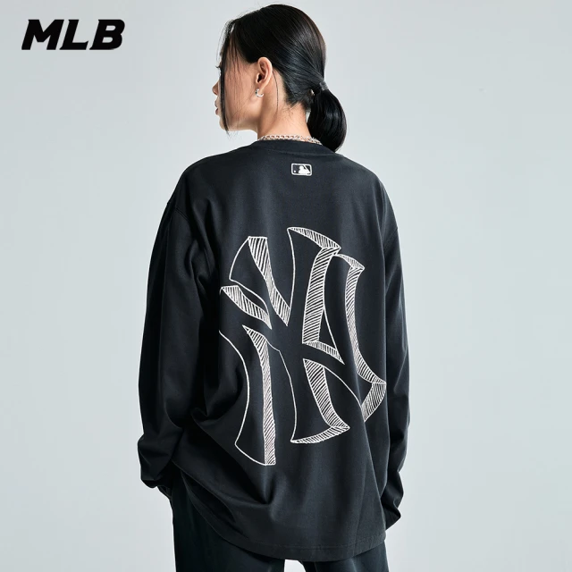 MLBMLB 背後大Logo長袖T恤 紐約洋基隊(3ATSB0334-50BKS)