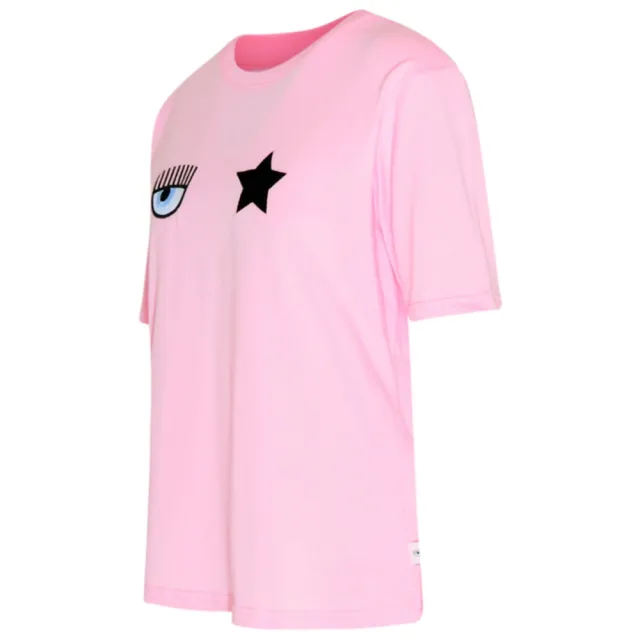 【Chiara Ferragni】眨眼睛/星星 粉色短袖T恤(XS號、S號、M號、L號)