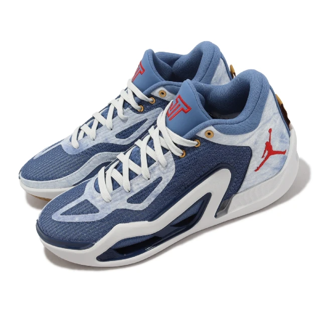 NIKE 耐吉 籃球鞋 Jordan Tatum 1 PF 男鞋 藍 白 牛仔 丹寧 運動鞋 實戰(DZ3321-400)
