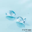 【Sayaka 紗彌佳】耳環 飾品  925純銀手繪蔚藍小鯨魚造型耳環 -單一色系