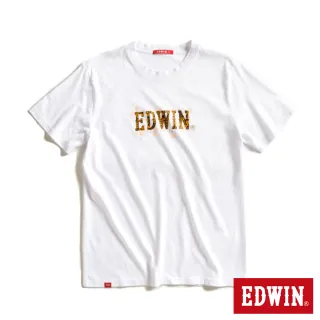 【EDWIN】男女裝 網路獨家↘晶片LOGO短袖T恤(白色)