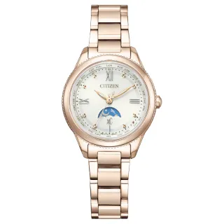【CITIZEN 星辰】XC 日月顯示鈦金屬電波光動能女錶/29mm(EE1004-57A)