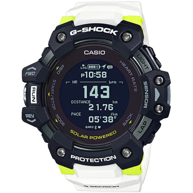 【CASIO 卡西歐】G-SHOCK 太陽能GPS心律運動錶 情人節 送禮(GBD-H1000-1A7)